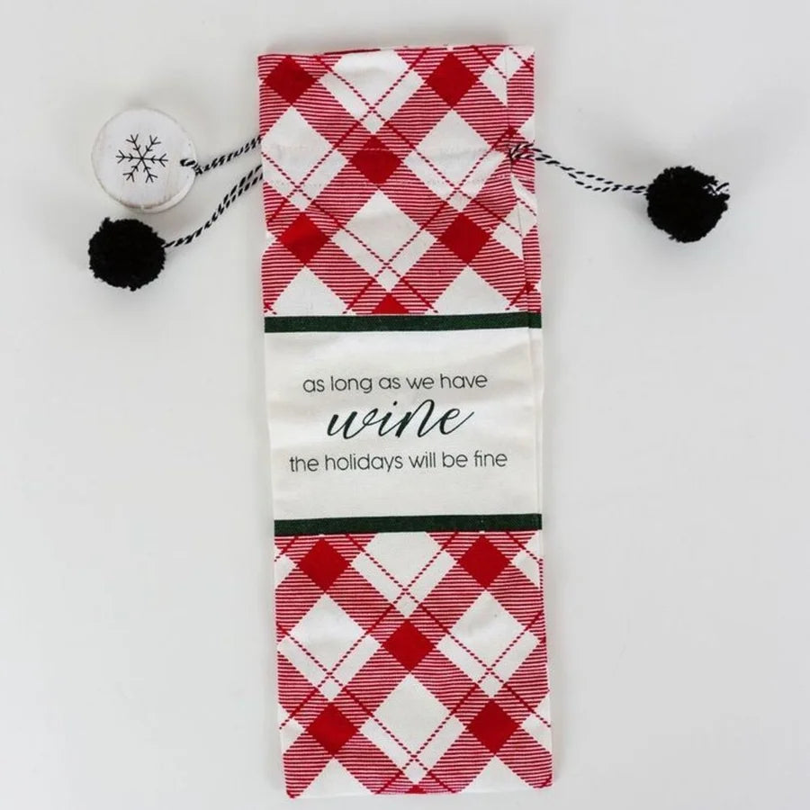 Holiday Linen Wine Bags (Multiple Styles)