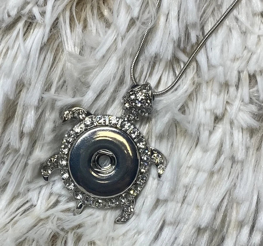 Crystal Turtle Snap Necklace