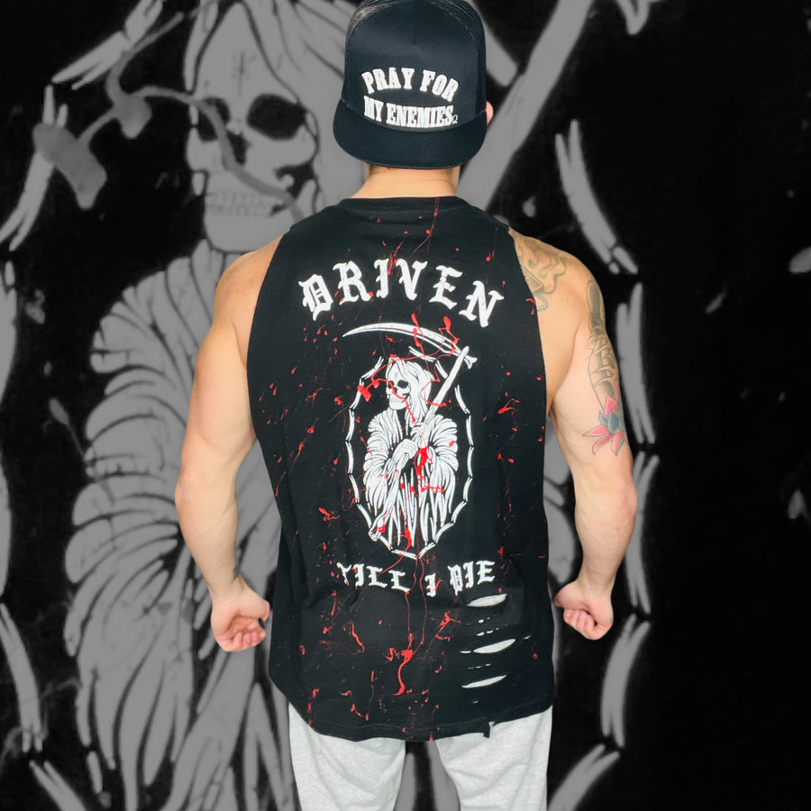 "Driven Till I Die" Blood Splatter Tank Top