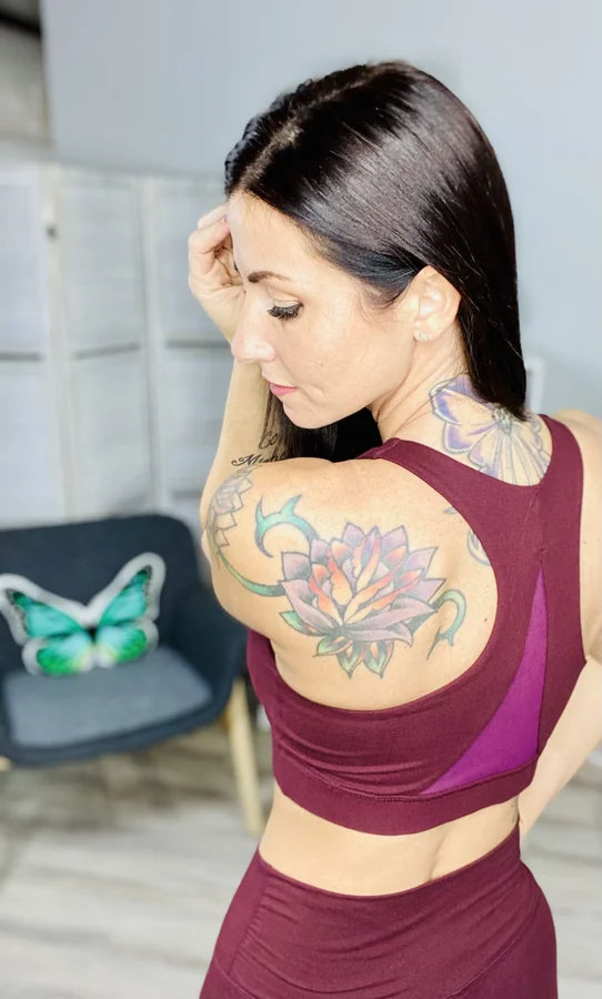 Reg/Plus Burgundy Racerback Sports Bra