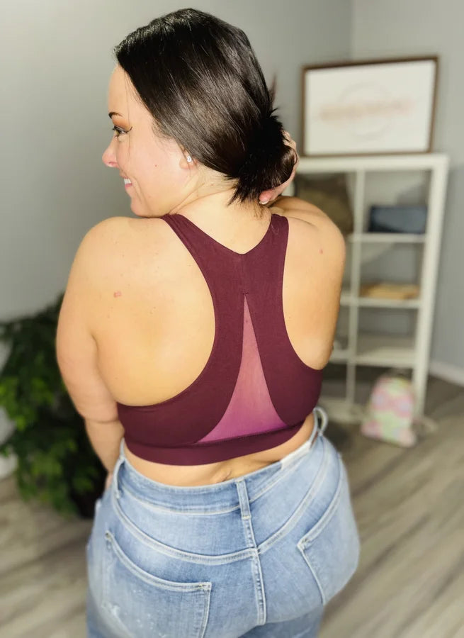 Reg/Plus Burgundy Racerback Sports Bra