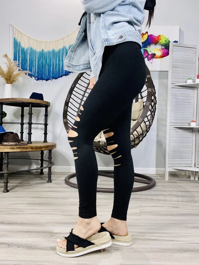 "Find Your Spark" Laser Cut Leggings - Reg/Plus