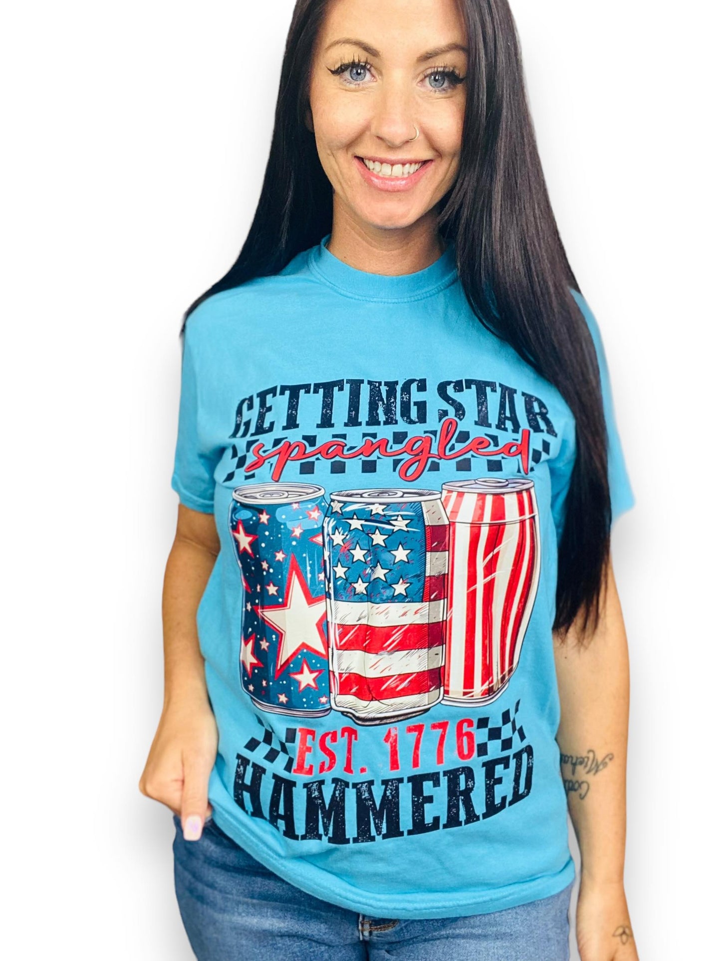 "Star Spangled Hammered" UNISEX Fit Short Sleeve T Shirt