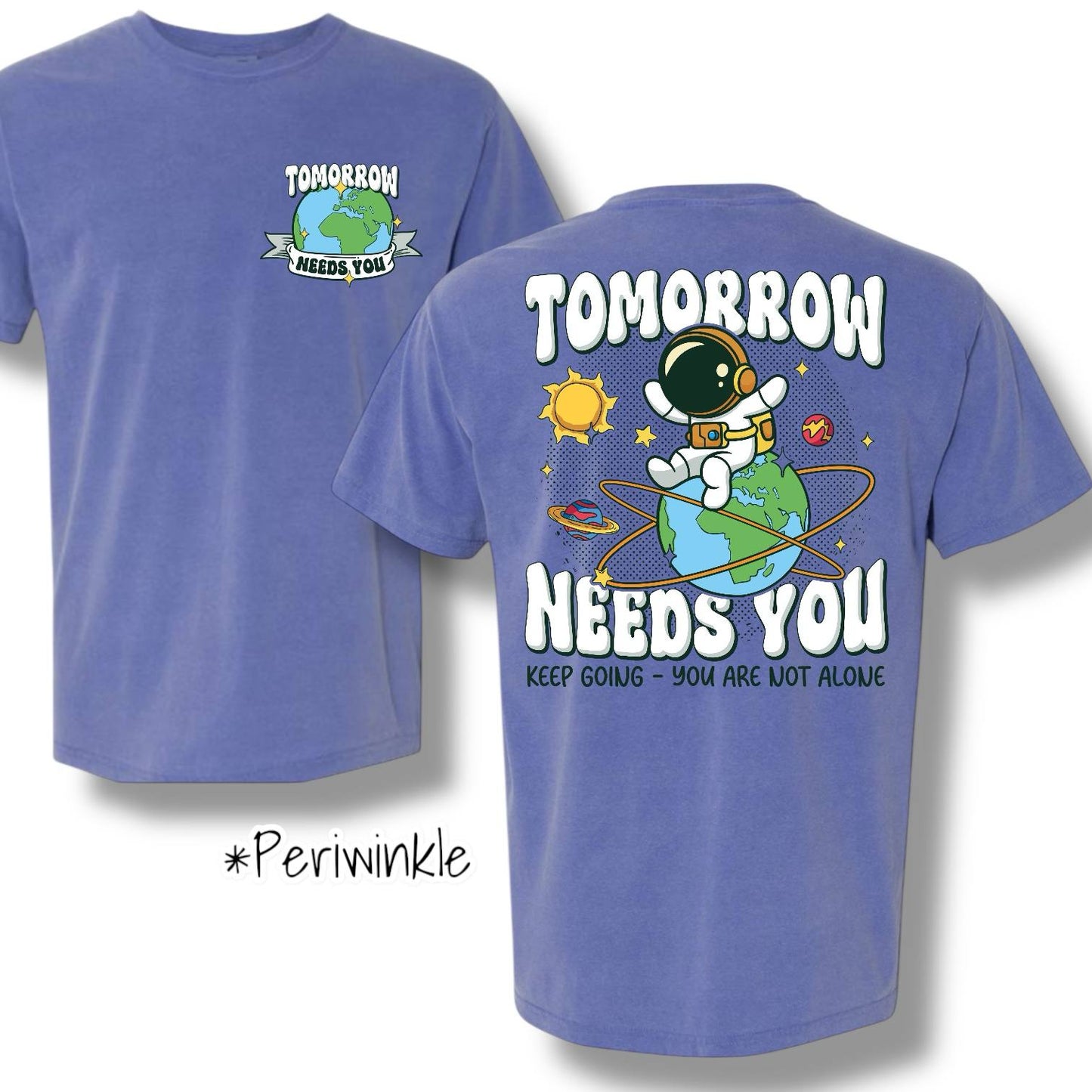"Tomorrow Needs You 2.0" (Black Ink) Pocket Logo & Back Print Graphic Short Sleeve T Shirt