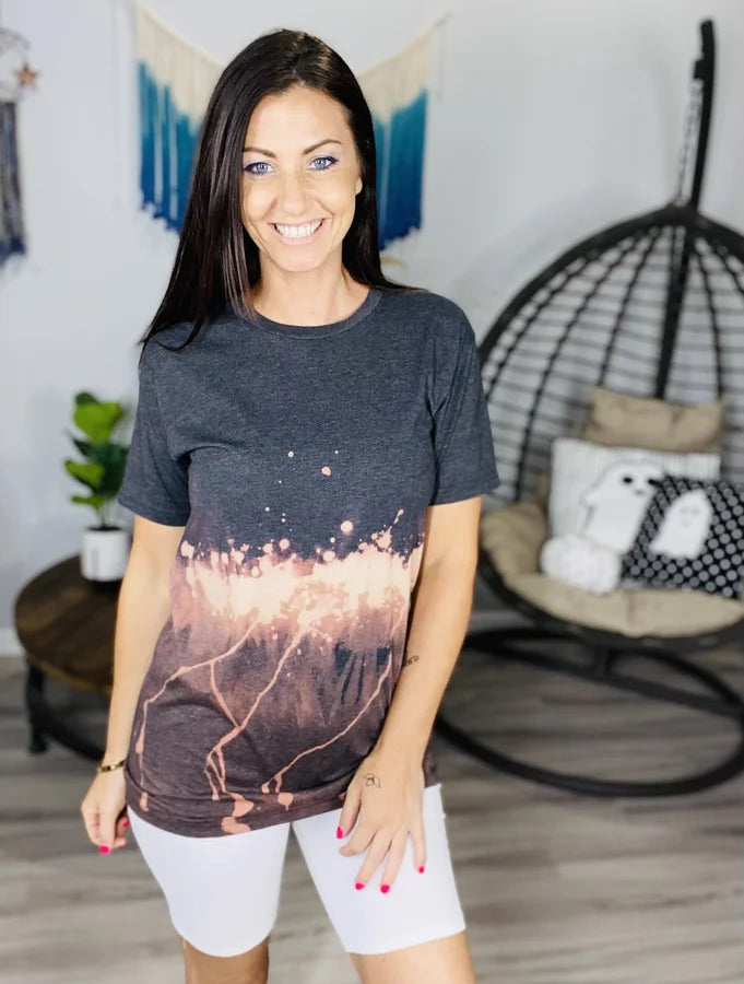 ARTifacts- Charcoal Bleached Tunic Tee