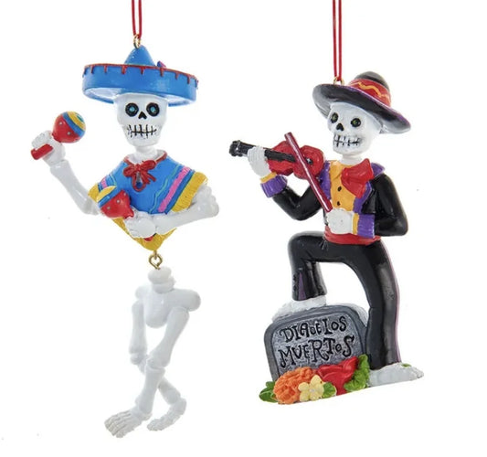 Day of the Dead Hombre Mariachi Ornaments (Set of 2)