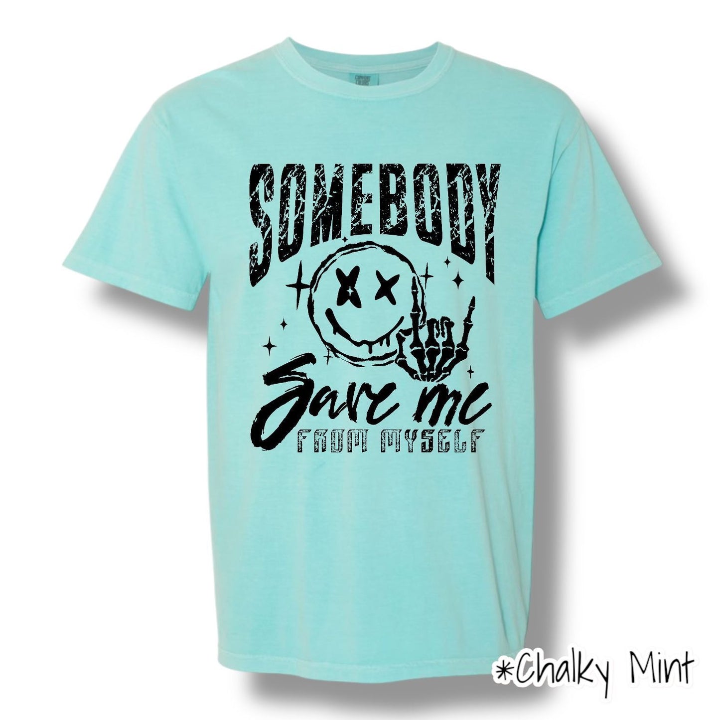 "Somebody Save Me" (Black Ink) Front Print Only Graphic Short Sleeve