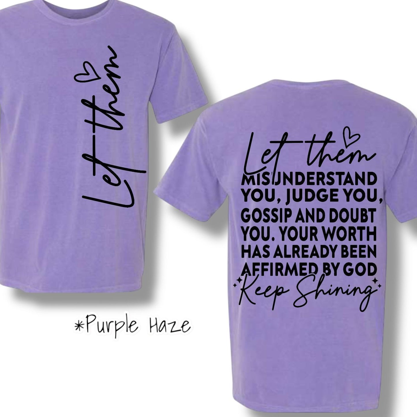 "Keep Shining" (Black Ink) Pocket And Back Print Graphic Short Sleeve