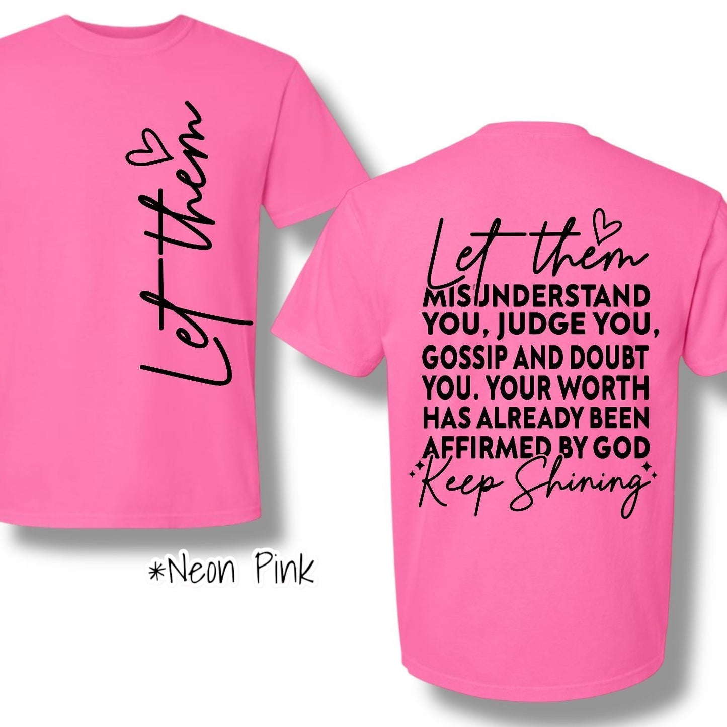 "Keep Shining" (Black Ink) Pocket And Back Print Graphic Short Sleeve