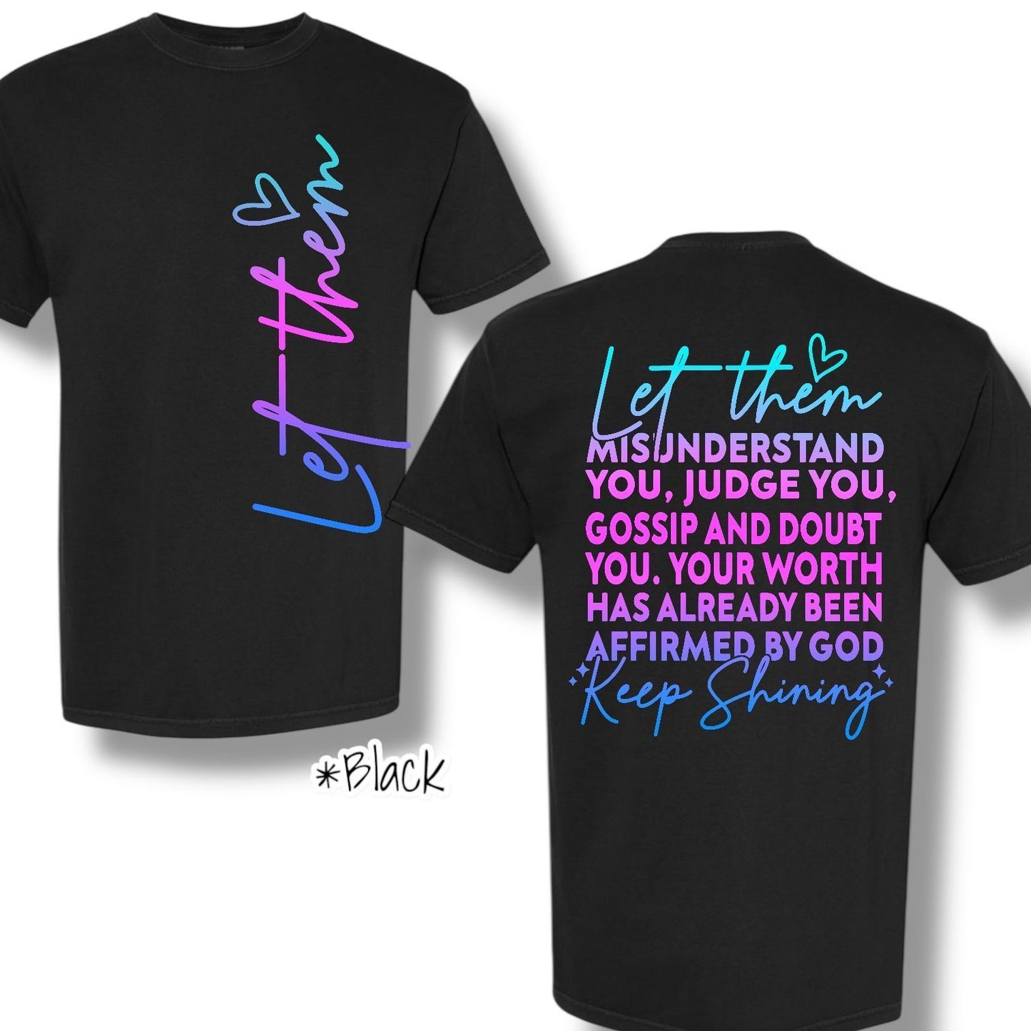 "Keep Shining" Pocket And Back Print Graphic Short Sleeve