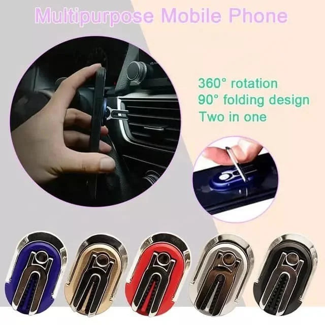 2-in-1 360 Degree Rotating Mobile Phone Ring Car Vent Mount