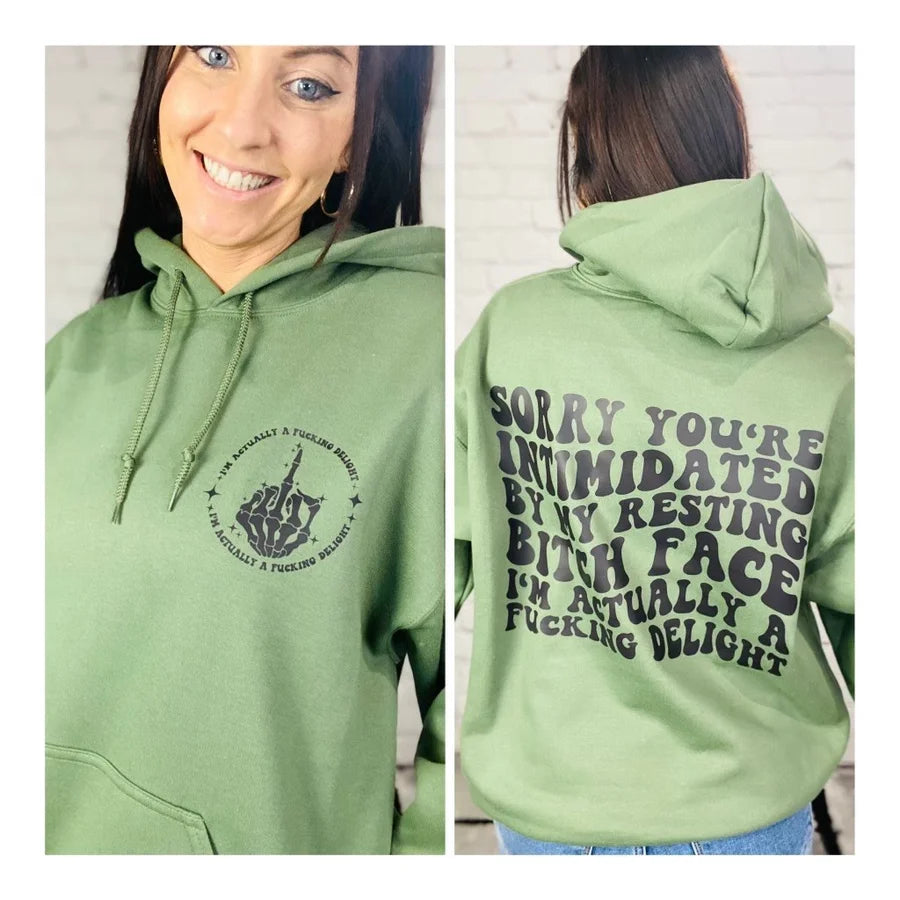 "Sorry You're Intimidated" Graphic Hoodie