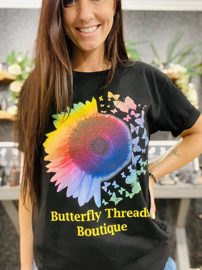 "Rainbow Sunflower BTB" Short Sleeve/Crewneck