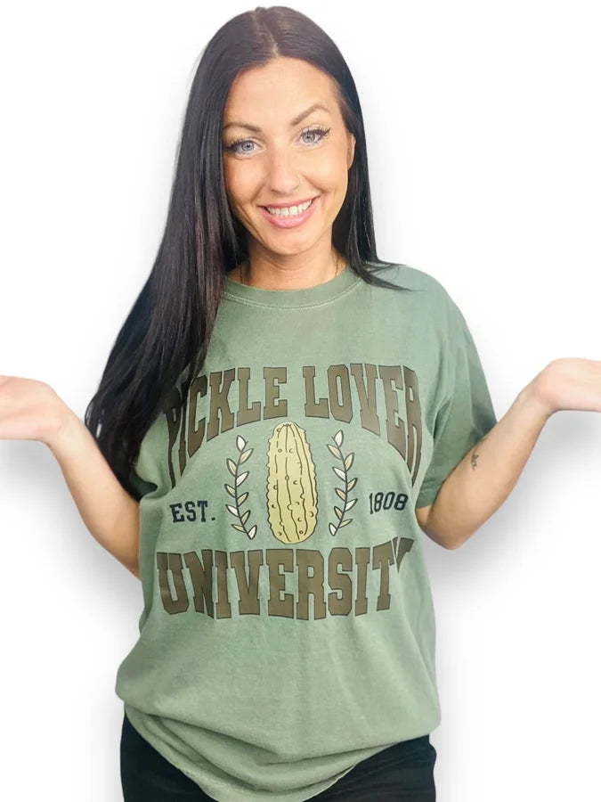 "Pickle Lover University" Short Sleeve T Shirt