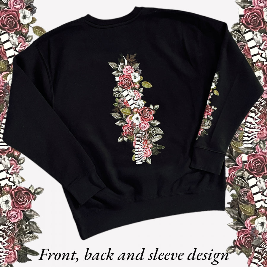 "Rose Bones" Long Sleeve/Crewneck/Hoodie w/ Sleeve Print