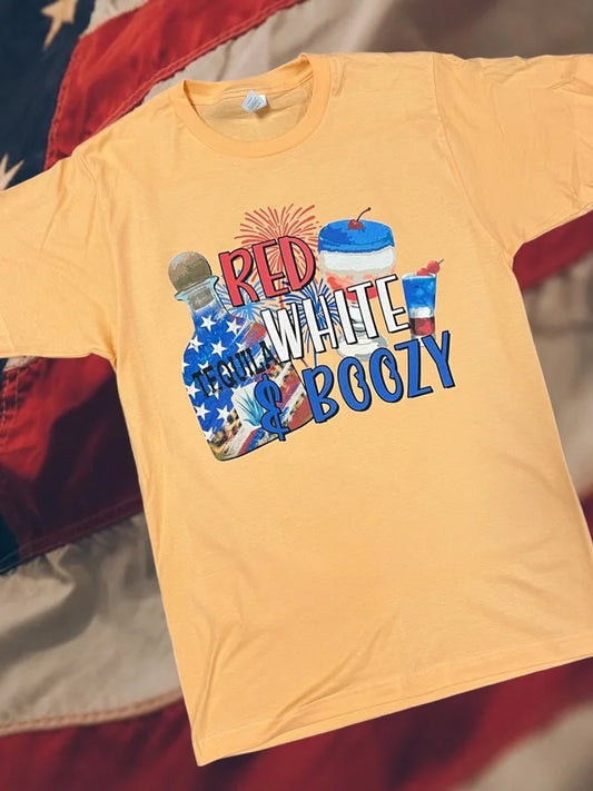 "Red, White & Boozy" Short Sleeve T Shirt