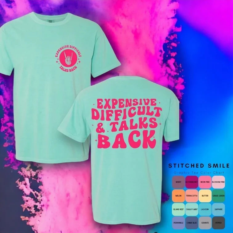 "Expensive and Difficult" (Pink Ink) Short Sleeve T Shirt