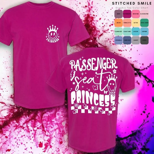 "Passenger Princess" (White Ink) Short Sleeve T Shirt