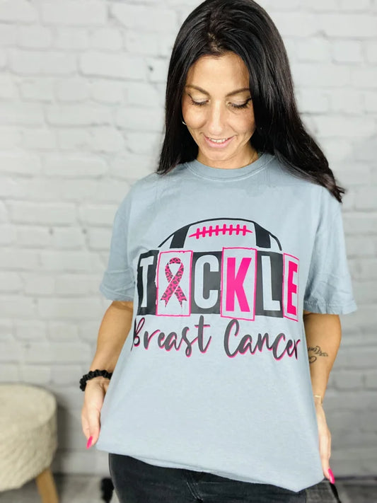 "Tackle Cancer" Front Print Only Short Sleeve T Shirt