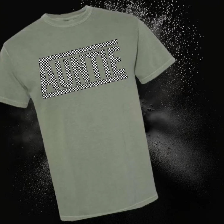 "Auntie's Checkin' Out" Short Sleeve T Shirt 1 of 2