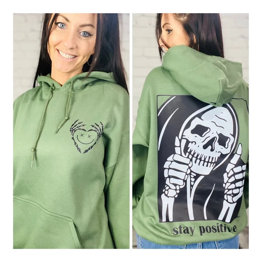 "Stay Positive" Graphic Hoodie