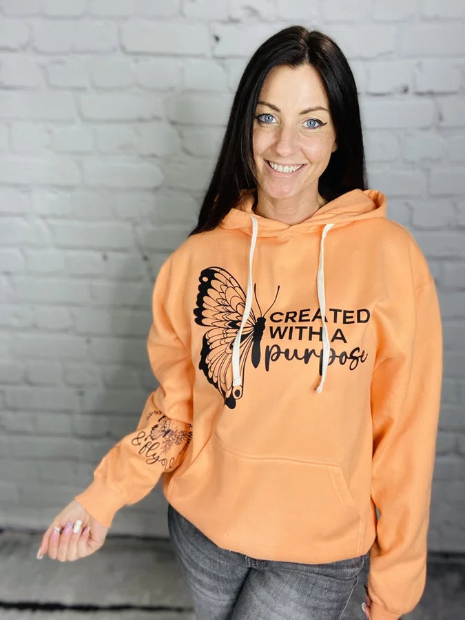 "Created With A Purpose 2.0" Graphic Hoodie w/ Sleeve Print