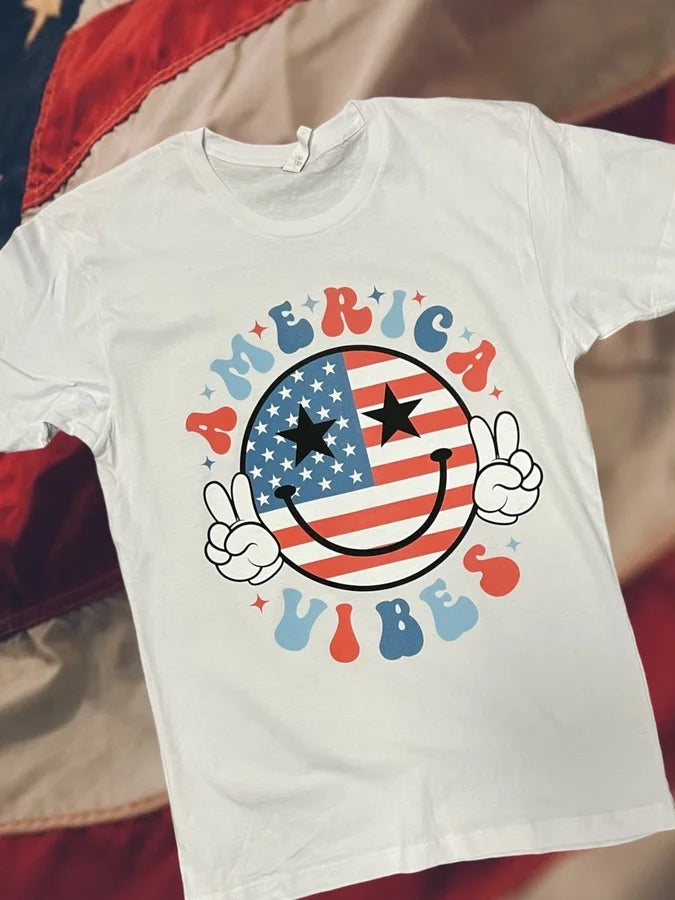"America Vibes" Short Sleeve T Shirt