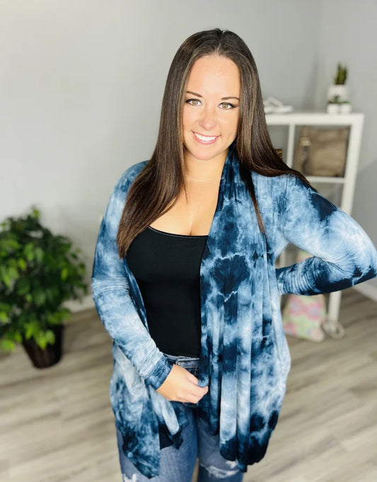 Reg. Navy Tie Dye Cardigan