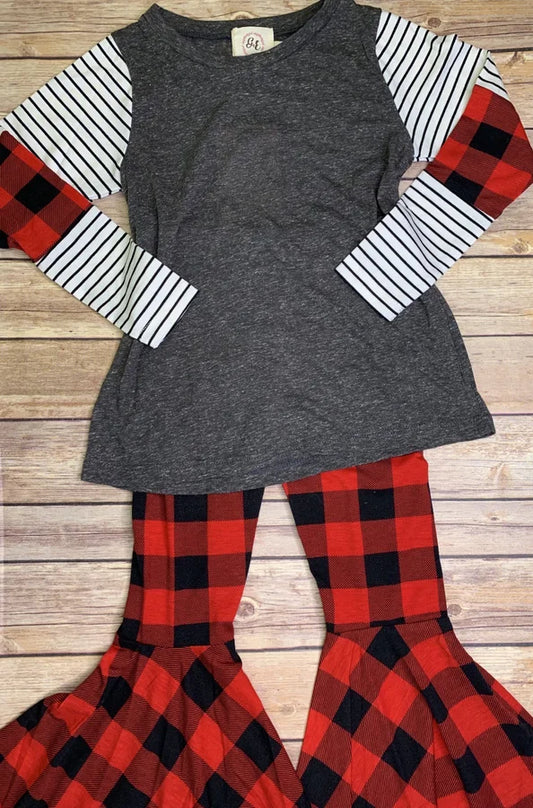 Southern Grace Buffalo Plaid Flare Pants