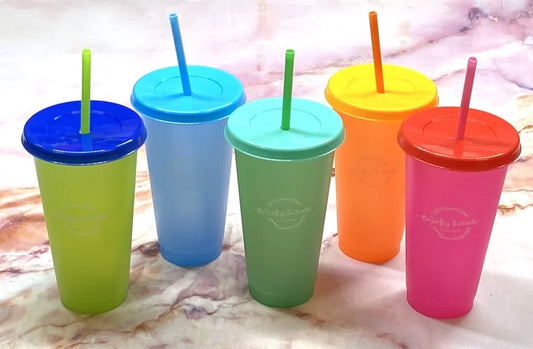 Butterfly Threads Reusable Cups - 5 Pack (24oz)