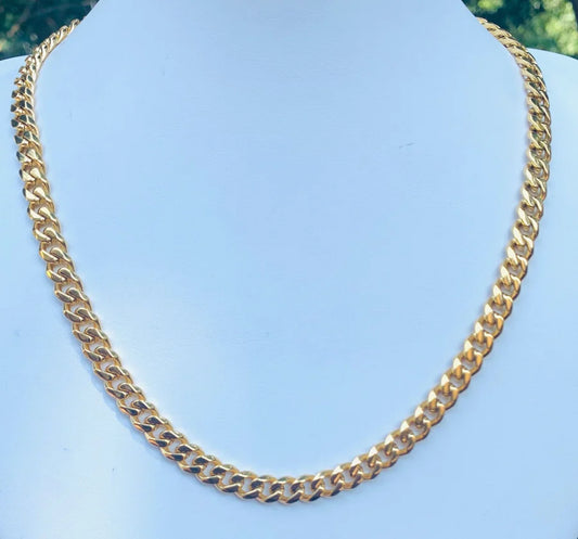 Cuban Gold Stainless Steel Necklace - 18"