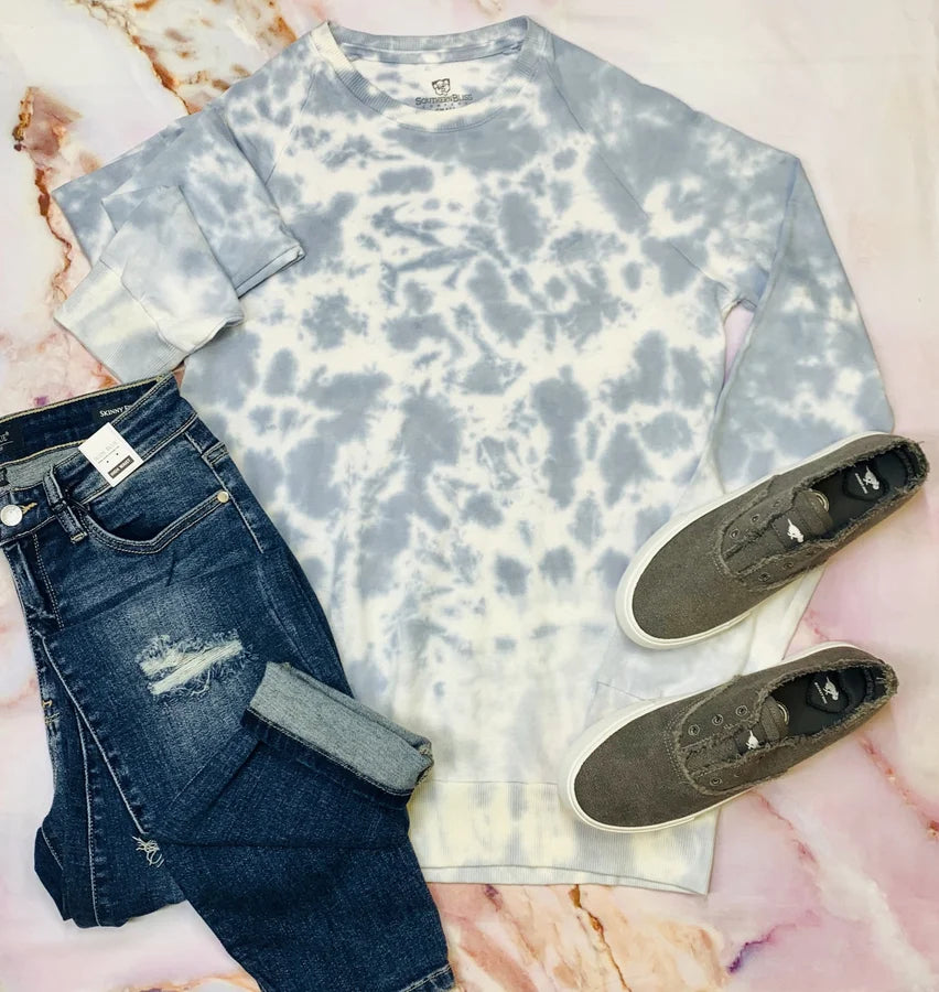 Light Grey Bomba Ombre Tie Dye Sweatshirt
