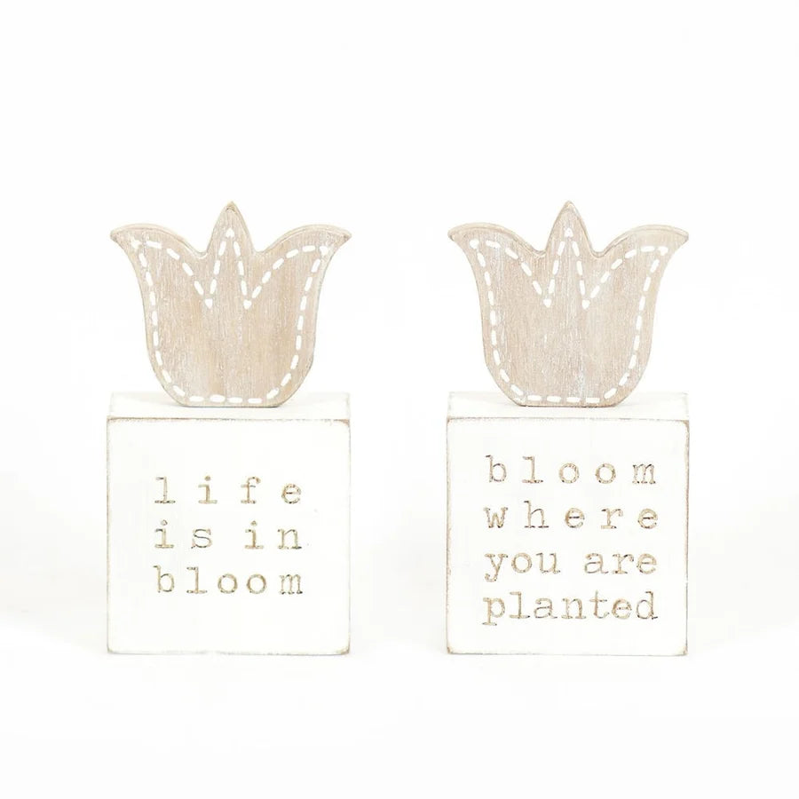 "Bloom" Tulip Wooden Block - Reversible