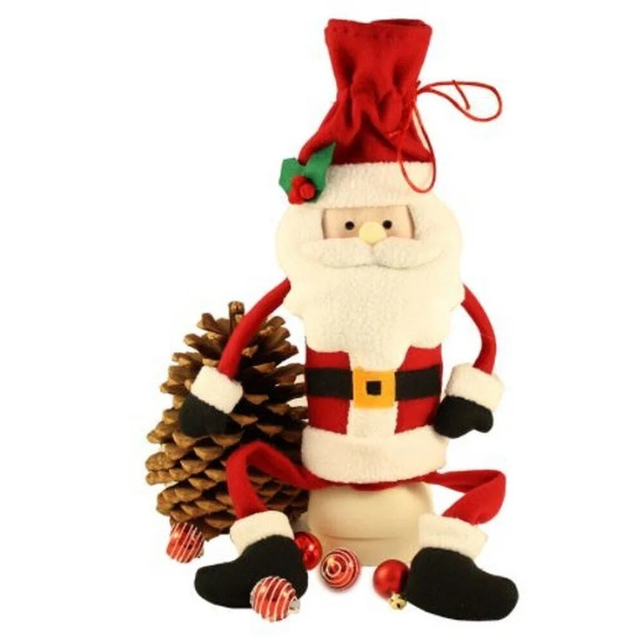 Holiday CF Sitting Santa  Plush Bottle Bag