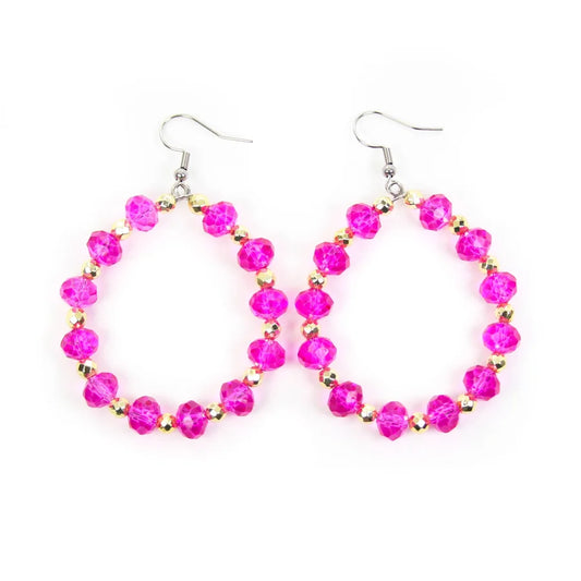 Savvy Bling - Pink and Gold Hoop Earrings