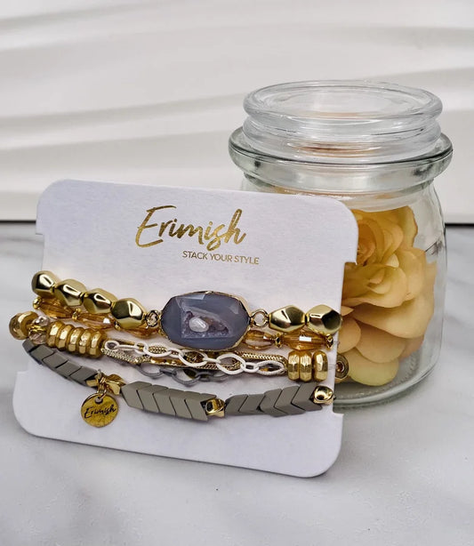 Erimish Grey "Arrow" Custom Carded Stack Bracelet