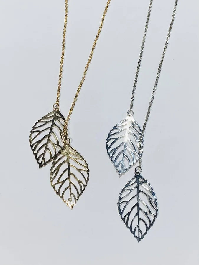 Double Layered Leaf Necklace