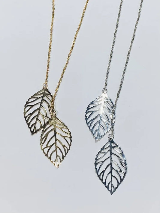 Double Layered Leaf Necklace