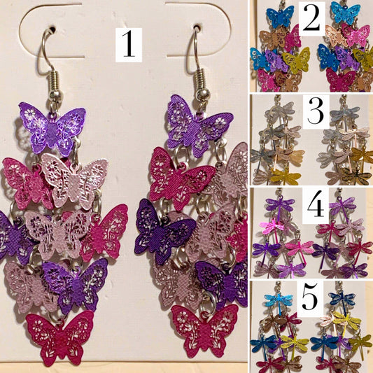 Dangling Butterfly/Dragonfly Earrings