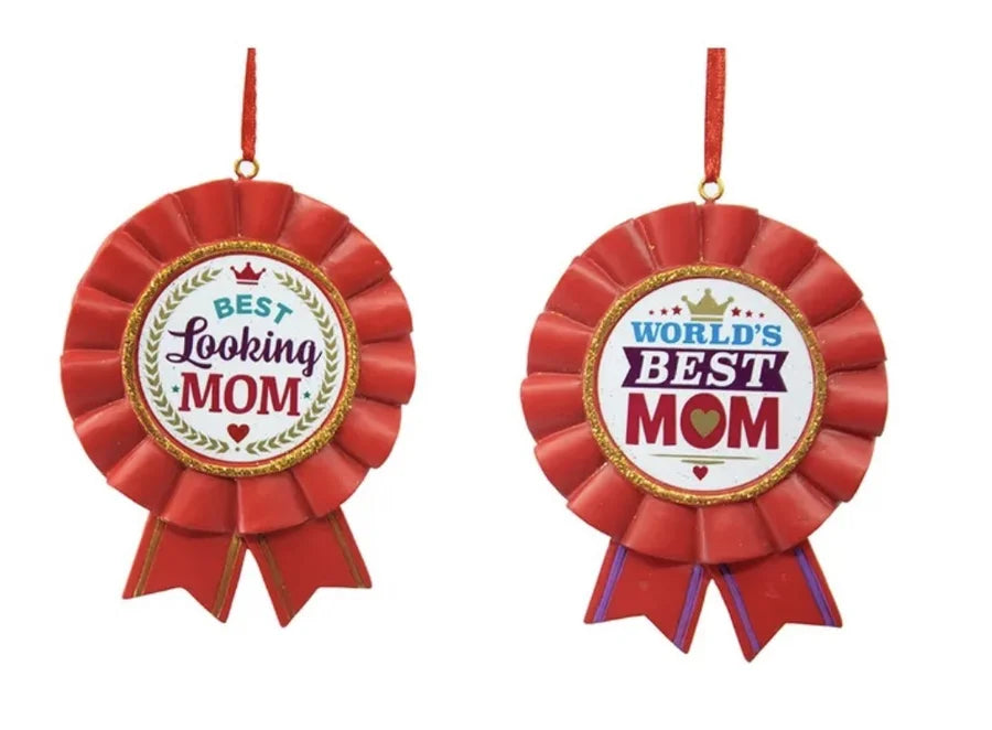 Ribbon Award For Mom Ornaments (Multiple Styles)