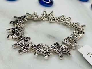 Silver Elephant Bracelet by Periwinkle