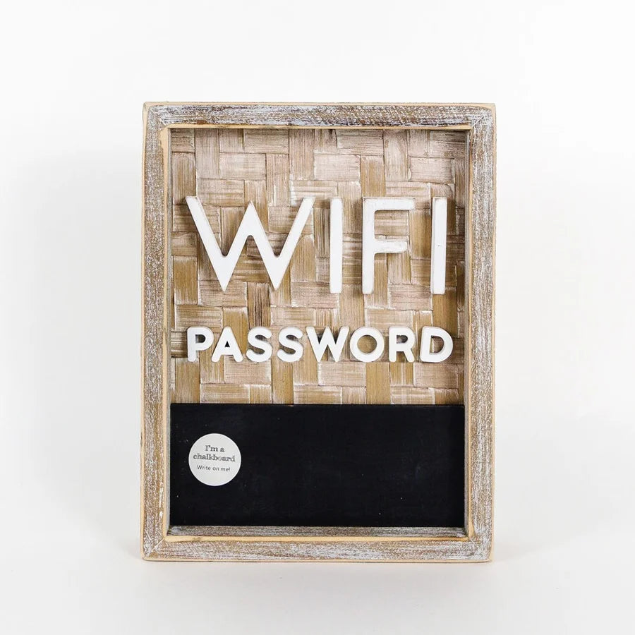 "Wifi Password" Wooden Framed Chalkboard Sign