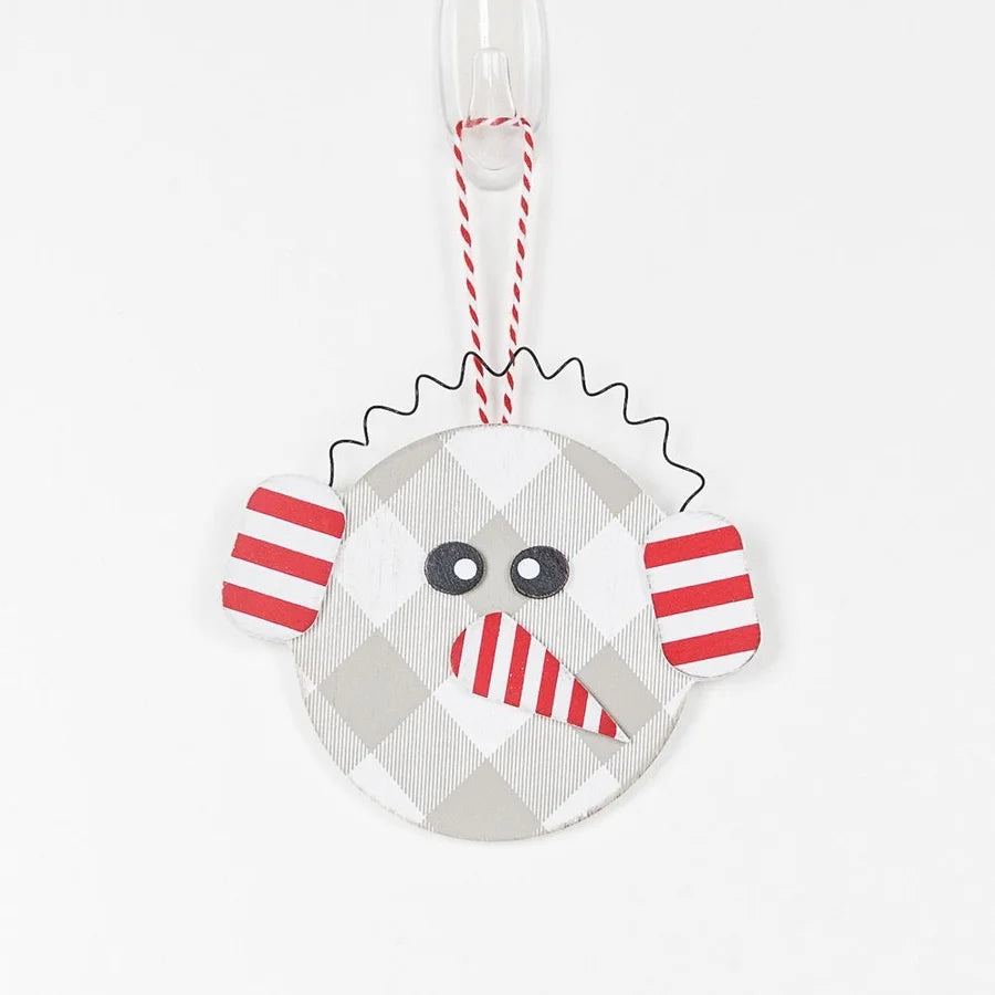 Buffalo Plaid Wooden Ornament (Multiple Styles)